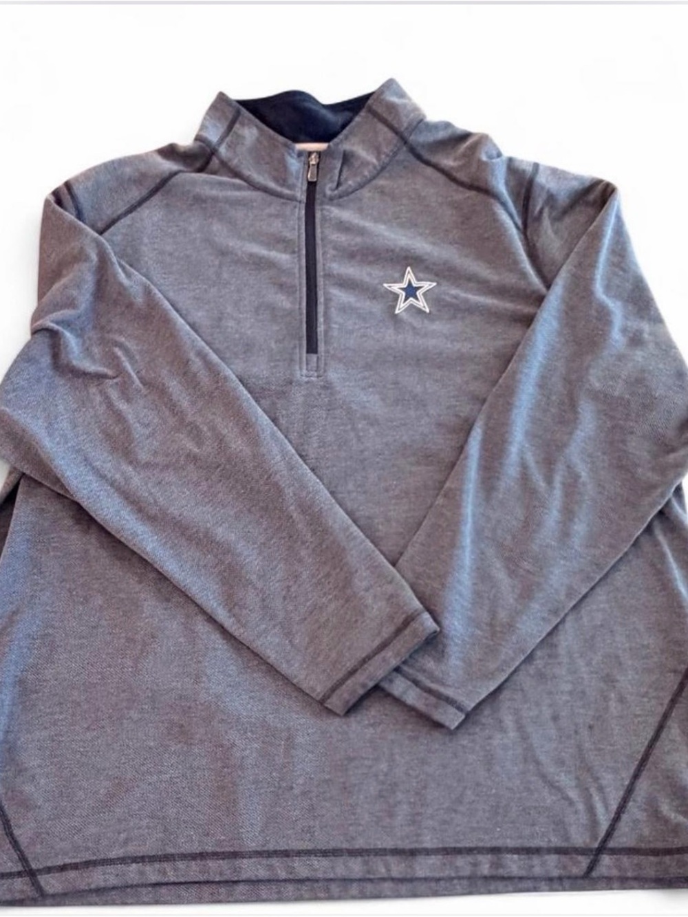 Tommy Bahama Men's Gray Quarter-Zip Sweater with Dallas Cowboys Star Logo